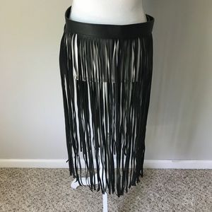 Black Long Fringe Adjustable Belt
